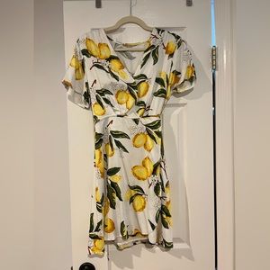 Lulu’s lemon wrap dress